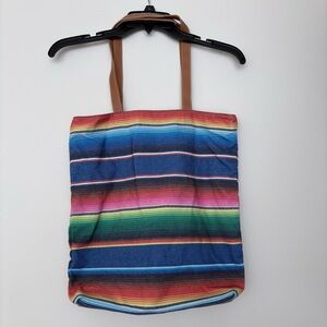 Bloomingdale’s Colorful Striped Tote Bag